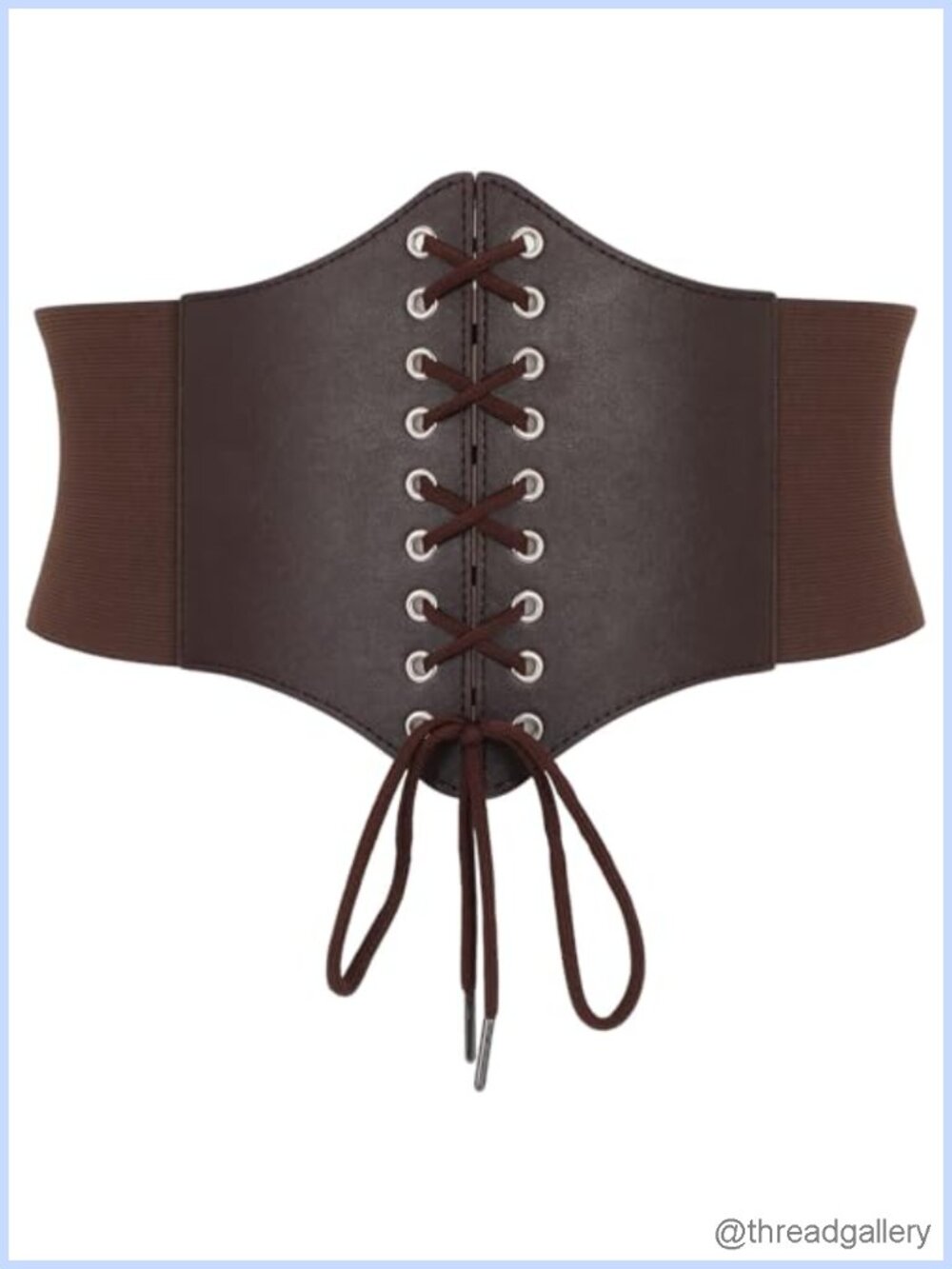 Faux Leather Elastic Corset Belt Lace Up Waspie Renaissance Costume